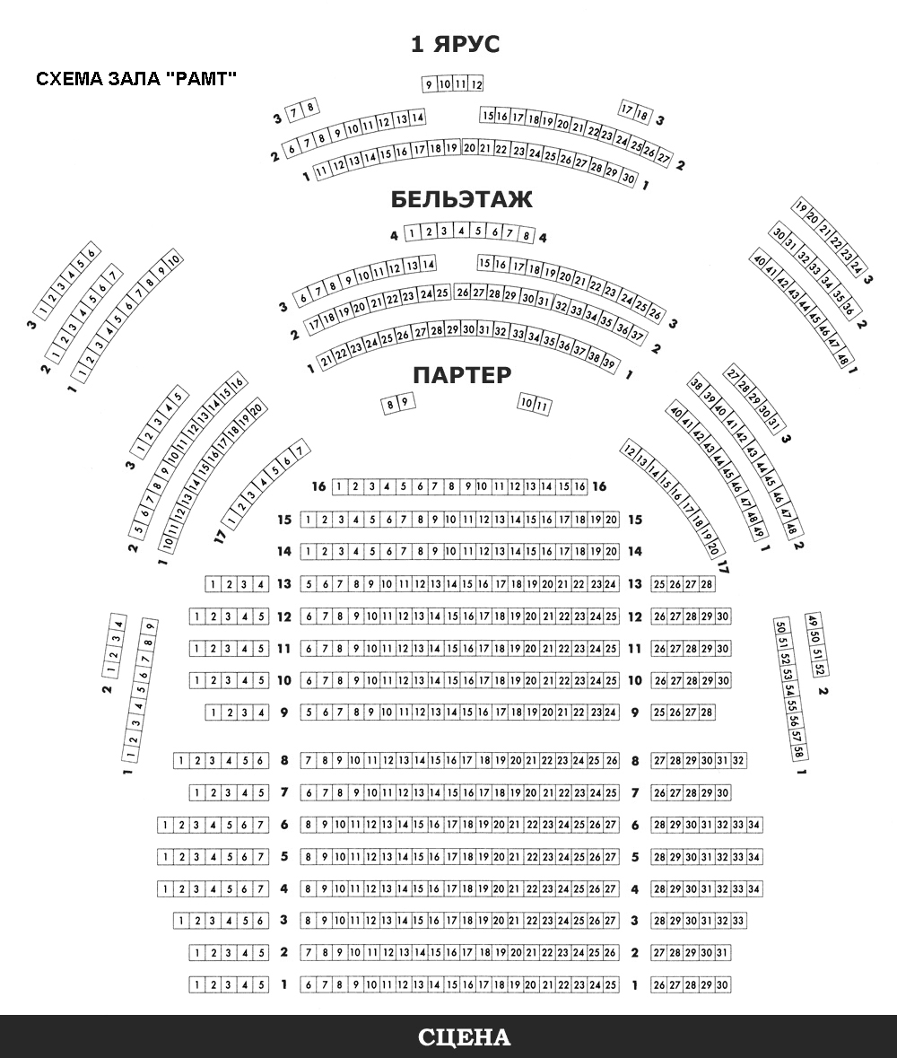 Схема РАМТ (Российский академический молодежный театр)